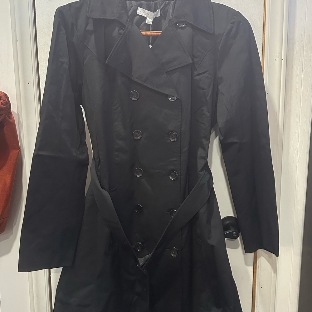 New York and Company Black Trench Coat